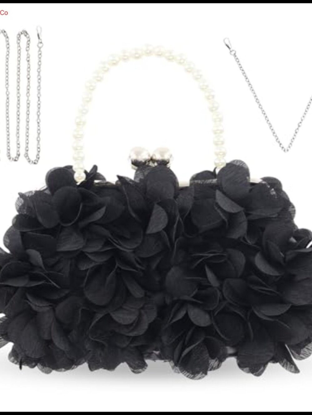 Pleated Floral Clutch with Detachable Chain for Wedding Party Prom